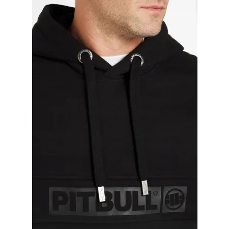 BLUZA męska z KAPTUREM PIT BULL gruba 360GSM KANGURKA PITBULL czarna L