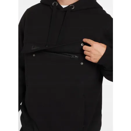 BLUZA męska z KAPTUREM PIT BULL gruba 360GSM KANGURKA PITBULL czarna L