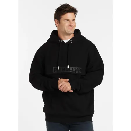 BLUZA męska z KAPTUREM PIT BULL gruba 360GSM KANGURKA PITBULL czarna XL