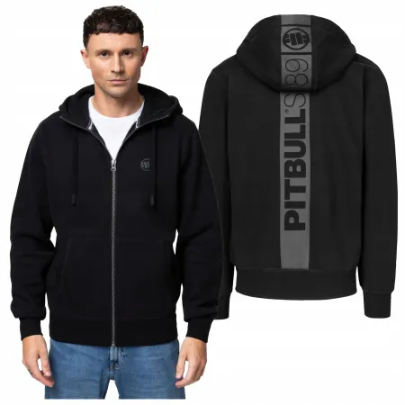 BLUZA męska rozpinana z KAPTUREM PIT BULL gruba z kapturem PITBULL czarna L