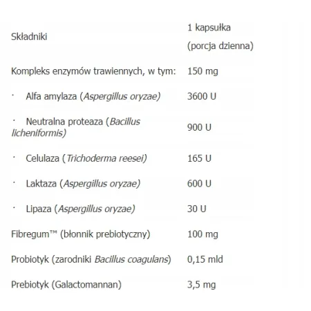 Aliness ENZYME COMPLEX PRO Enzymy Trawienne i probiotyk 90 kaps VEGE