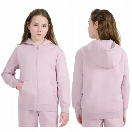 BLUZA rozpinana 4F z KAPTUREM dla dziewczynki dziecięca dresowa F1952 146