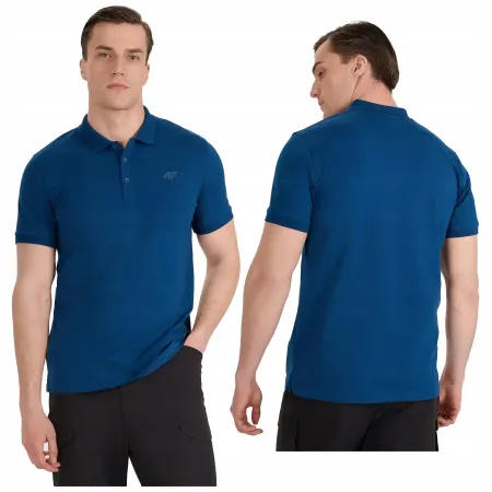 Koszulka męska POLO T-Shirt 4F sportowa bawełniana TPTSM367 morska L