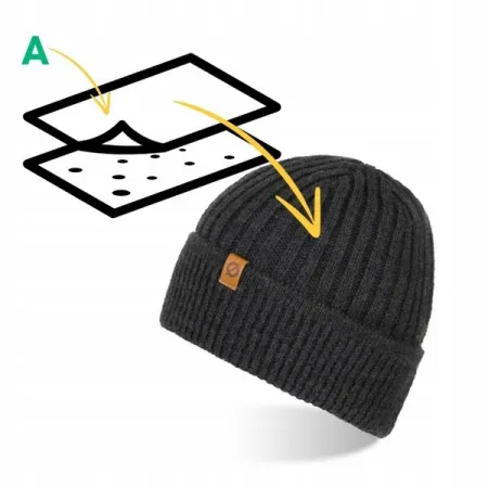CZAPKA męska BRODRENE CZ12 Beanie Wywijana Czapka Zimowa Ciepła Szara