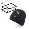 CZAPKA męska BRODRENE CZ12 Beanie Wywijana Czapka Zimowa Ciepła Granat