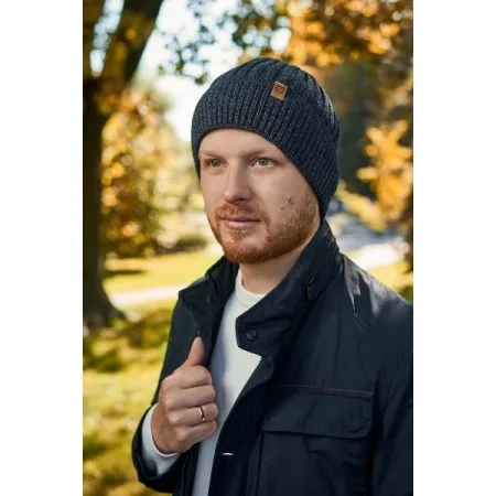 CZAPKA męska BRODRENE CZ12 Beanie Wywijana Czapka Zimowa Ciepła Granat
