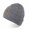CZAPKA męska BRODRENE CZ8 Beanie Wywijana Czapka Zimowa Ciepła Szara