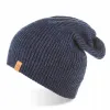 CZAPKA męska BRODRENE CZ7 Beanie Zimowa Ciepła Elegancka Modna Granatowa