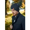 CZAPKA męska BRODRENE CZ7 Beanie Zimowa Ciepła Elegancka Modna Granatowa