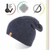 CZAPKA męska BRODRENE CZ7 Beanie Zimowa Ciepła Elegancka Modna Granatowa