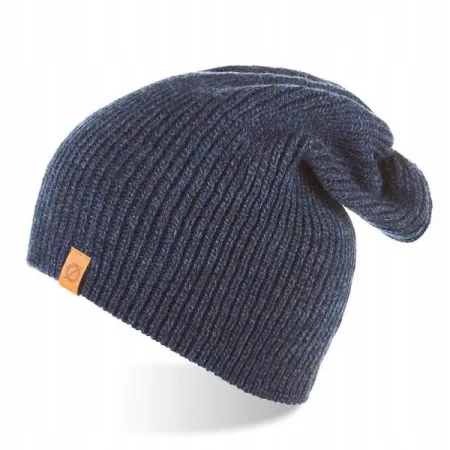 CZAPKA męska BRODRENE CZ7 Beanie Zimowa Ciepła Elegancka Modna Granatowa