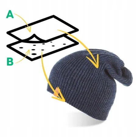 CZAPKA męska BRODRENE CZ7 Beanie Zimowa Ciepła Elegancka Modna Granatowa