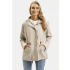 KURTKA damska PARKA wiosenna z kapturem CROSS JEANS casual beżowa S