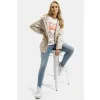 KURTKA damska PARKA wiosenna z kapturem CROSS JEANS casual beżowa S