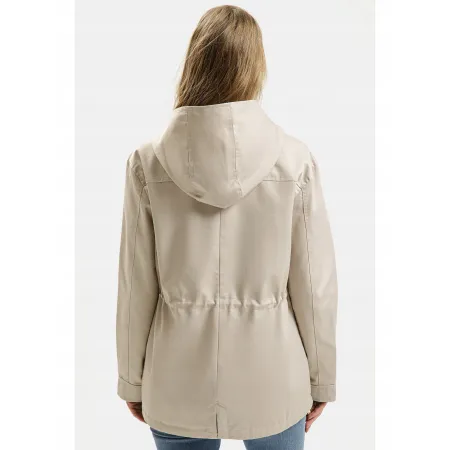 KURTKA damska PARKA wiosenna z kapturem CROSS JEANS casual beżowa S