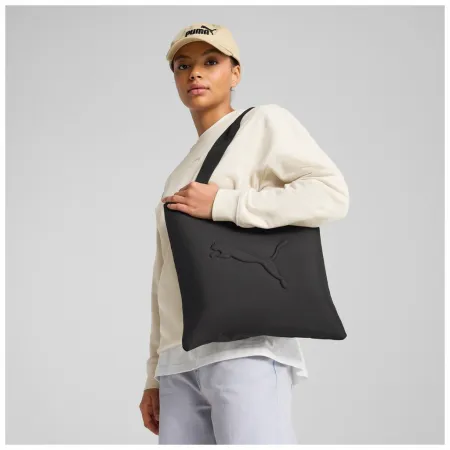 TOREBKA damska duża NA RAMIĘ torba zakupowa miejska PUMA shopper czarna