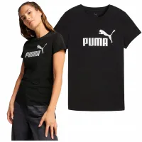 Koszulka damska T-SHIRT PUMA 631536-01 czarna bawełniana ESS METALLIC 3XL