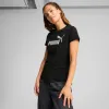 Koszulka damska T-SHIRT PUMA 631536-01 czarna bawełniana ESS METALLIC S