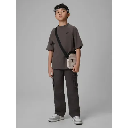 KOSZULKA z krótkim rękawem dziecięca T-SHIRT oversize 4F bawełniana 122