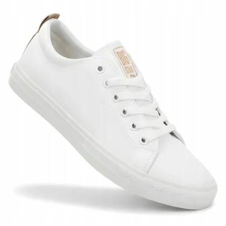 TRAMPKI damskie buty BIG STAR tenisówki niskie z ekoskóry TT274001 białe 36