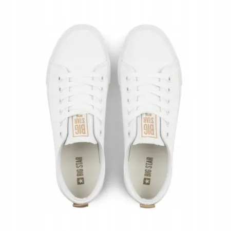 TRAMPKI damskie buty BIG STAR tenisówki niskie z ekoskóry TT274001 białe 40