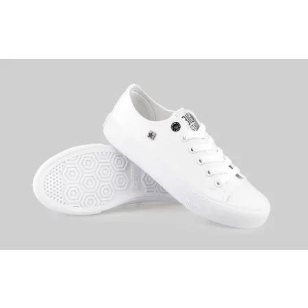 TRAMPKI damskie BUTY tenisówki tekstylne BIG STAR niskie białe AA274010 38