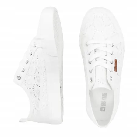 TRAMPKI damskie KORONKOWE buty BIG STAR z koronki W274925 białe 40