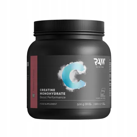 KREATYNA MONOHYDRAT MALINOWA 500G RAW NUTRITION CREATINE proszek MALINA