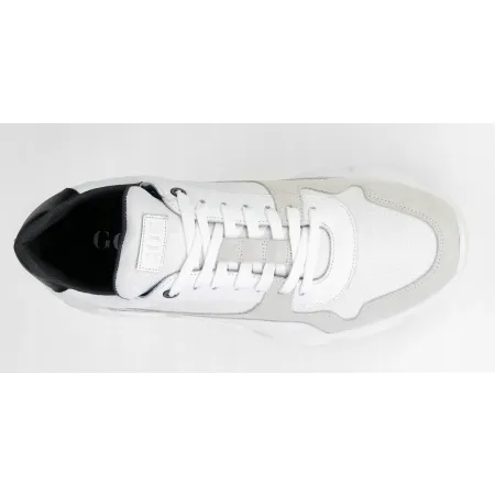 Buty SPORTOWE męskie GOE skórzane SNEAKERSY na lato białe FF1N3005 45