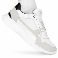 Buty SPORTOWE męskie GOE skórzane SNEAKERSY na lato białe FF1N3005 41