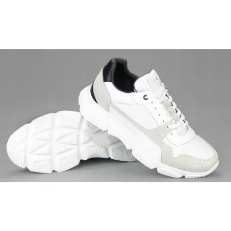 Buty SPORTOWE męskie GOE skórzane SNEAKERSY na lato białe FF1N3005 41