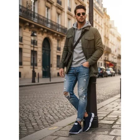 Buty męskie sportowe GOE lekkie przewiewne SNEAKERSY z siatką HH1N4031 45