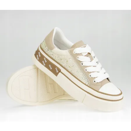TRAMPKI damskie buty z ćwiekami kamieniami GOE designerskie LL2N4055 38