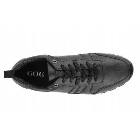 Buty męskie półbuty GOE skórzane eleganckie GG1N3084 czarne ze skóry 44