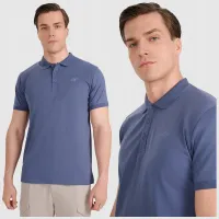 Koszulka męska POLO T-Shirt 4F sportowa bawełniana TPTSM367 denim L