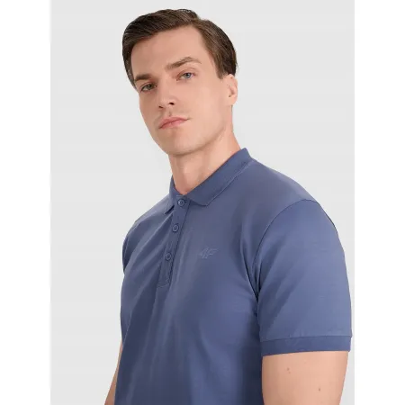 Koszulka męska POLO T-Shirt 4F sportowa bawełniana TPTSM367 denim L