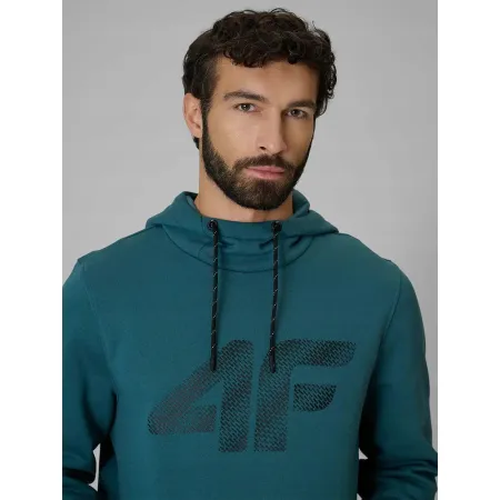BLUZA męska z KAPTUREM 4F dresowa KANGURKA sportowa TSWSM2133 morska XL