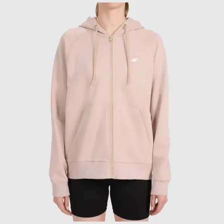 BLUZA damska z KAPTUREM 4F dresowa ROZPINANA sportowa TSWSF2205 bawełna S