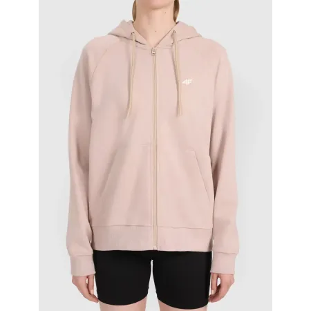 BLUZA damska z KAPTUREM 4F dresowa ROZPINANA sportowa TSWSF2205 bawełna S