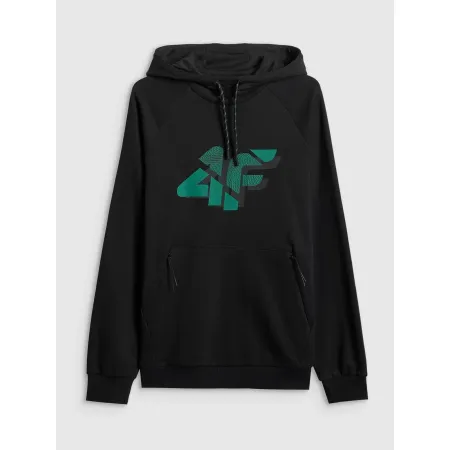 BLUZA męska z KAPTUREM 4F dresowa KANGURKA sportowa TSWSM2241 czarna S