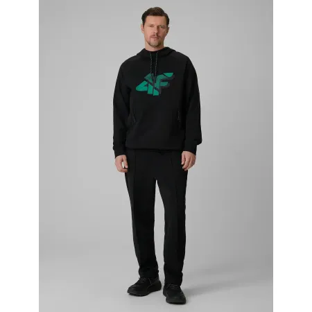 BLUZA męska z KAPTUREM 4F dresowa KANGURKA sportowa TSWSM2241 czarna S