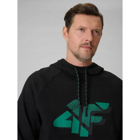 BLUZA męska z KAPTUREM 4F dresowa KANGURKA sportowa TSWSM2241 czarna 3XL