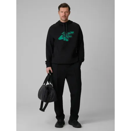 BLUZA męska z KAPTUREM 4F dresowa KANGURKA sportowa TSWSM2241 czarna 3XL