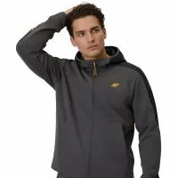 BLUZA męska z KAPTUREM 4F dresowa ROZPINANA sportowa TSWSM2130 szara L