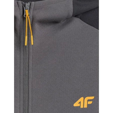 BLUZA męska z KAPTUREM 4F dresowa ROZPINANA sportowa TSWSM2130 szara L