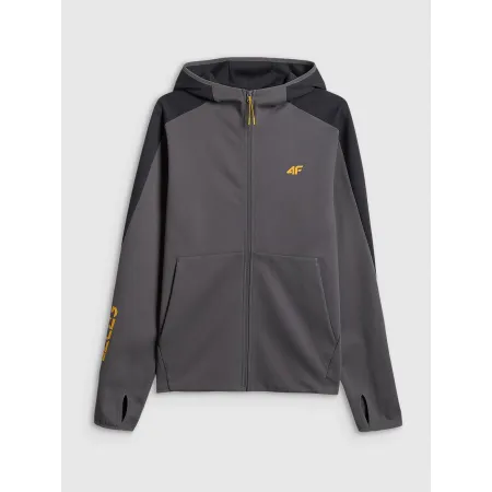 BLUZA męska z KAPTUREM 4F dresowa ROZPINANA sportowa TSWSM2130 szara L