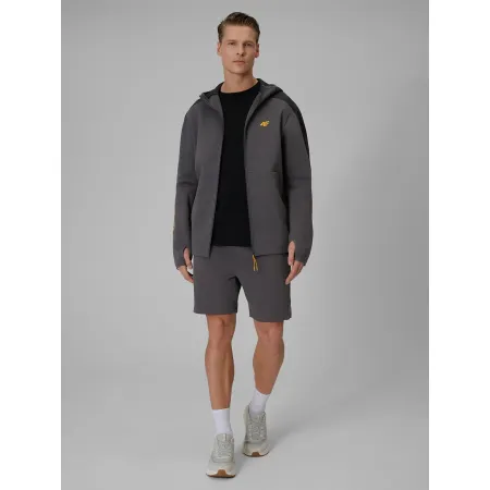 BLUZA męska z KAPTUREM 4F dresowa ROZPINANA sportowa TSWSM2130 szara L