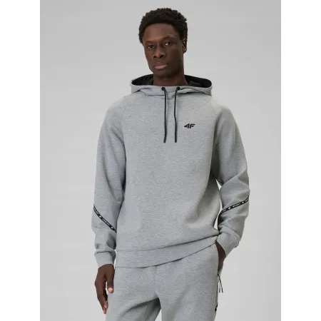 BLUZA męska z KAPTUREM 4F dresowa KANGURKA sportowa TSWSM2238 szara XXL