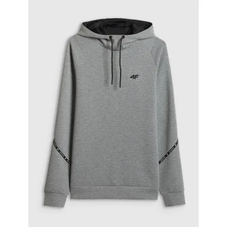 BLUZA męska z KAPTUREM 4F dresowa KANGURKA sportowa TSWSM2238 szara S