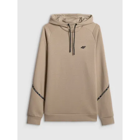 BLUZA męska z KAPTUREM 4F dresowa KANGURKA sportowa TSWSM2238 beżowa XL